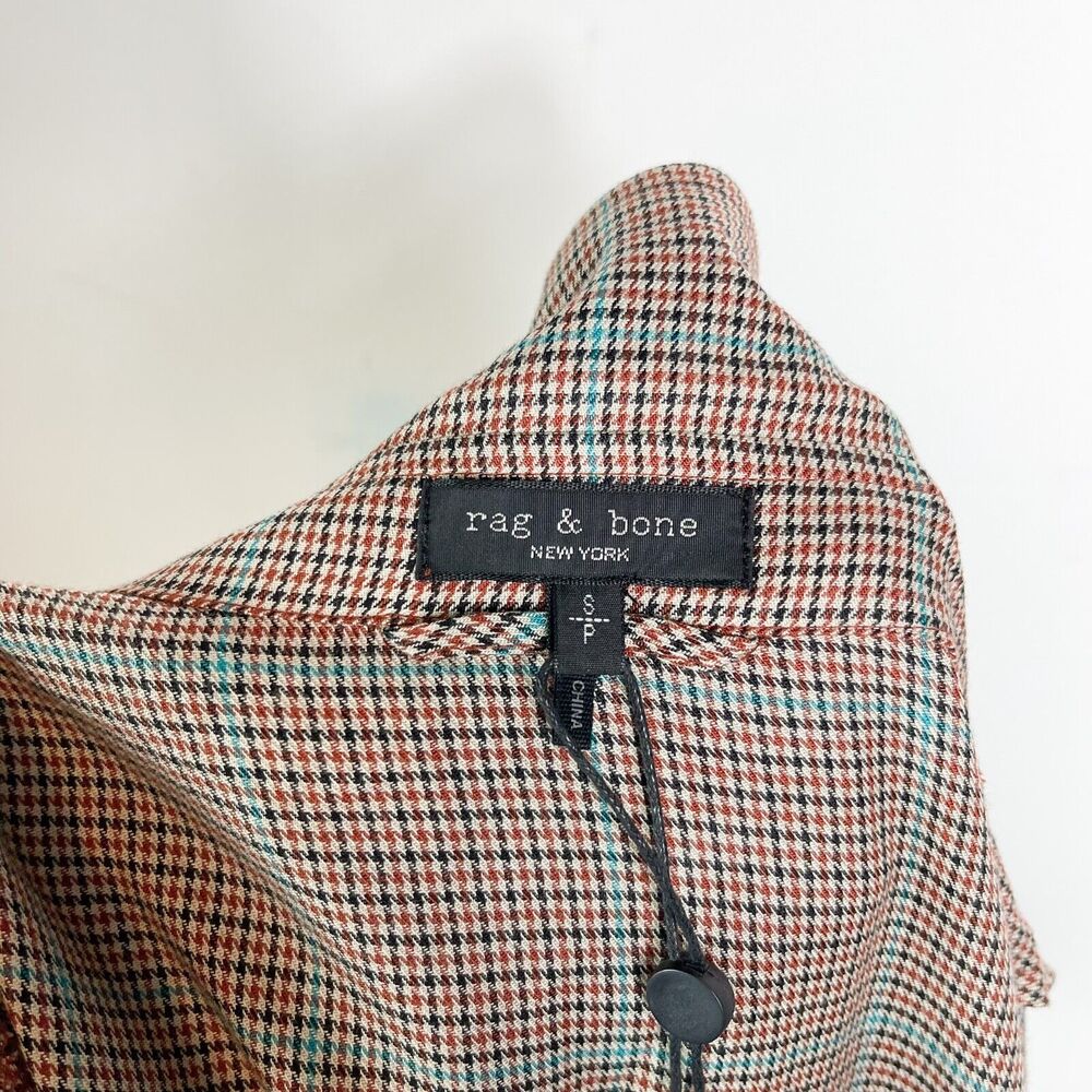 Rag & bone NWT Women's Tan Multi Field Plaid Shirt Size S - Picture 6 of 9